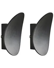 Set of 2 Outdoor LED Wall Lights MEUSSE Black_1103117