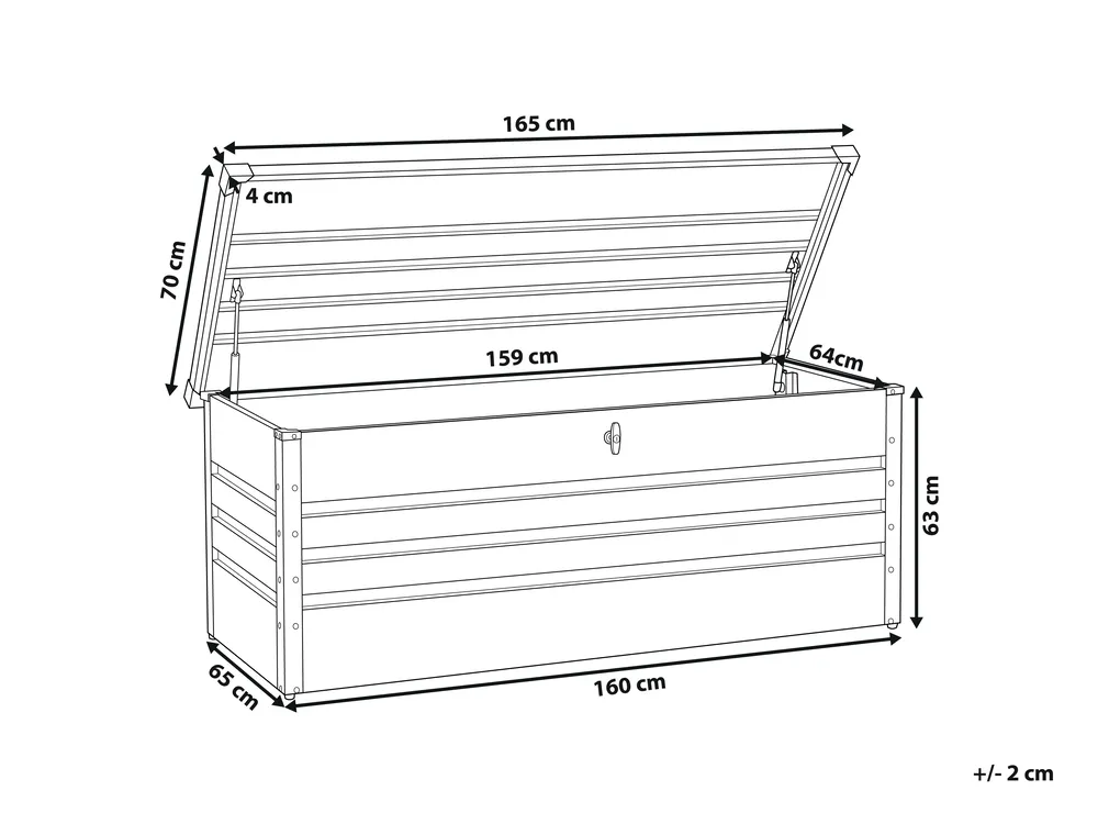 Förvaringslåda CEBROSA 165 cm 70 cm Metall Blå_944790