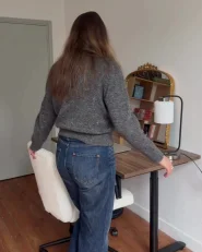 Työpöytä säädettävä DESTINAS 120 cm 72 cm Ruskea/musta_1034885