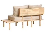 Sofa 2 Seater SALO with Tables Fabric Beige_932614