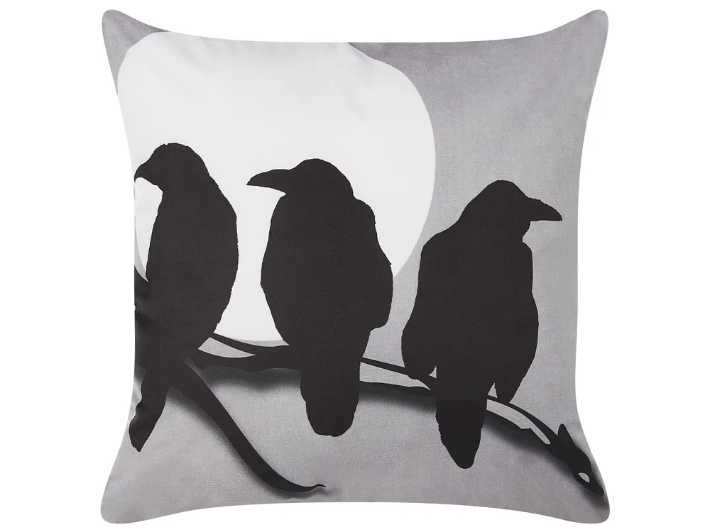Throw Cushion ORADEA 45 x 45 cm Velvet Grey Animal Pattern