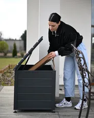 Storage Box CAMPALTO 123 cm 60 cm Metal Dark Grey_1072104