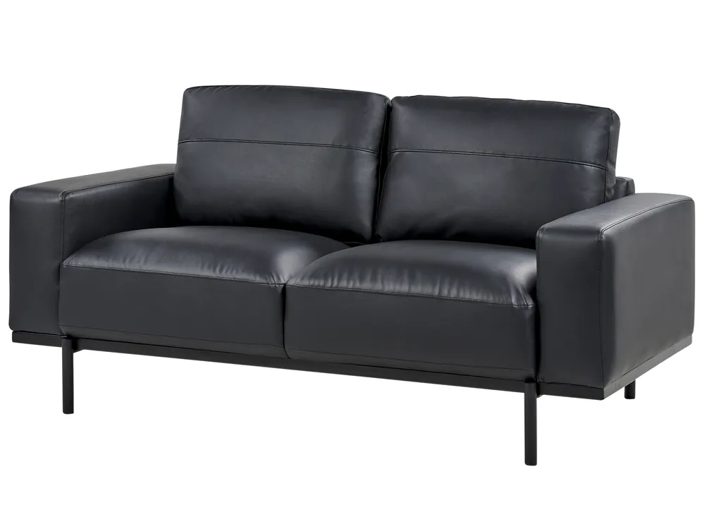Sofa 2 Seater SOVIK Faux Leather Black_891887