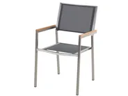 Garden Dining Set 6 Seater COSOLETO/GROSSETO Tempered Glass Marble Effect Grey_881815