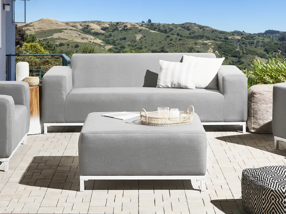 Garden Sofa 2 Seater ROVIGO Light Grey