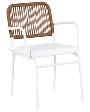 Set of 4 Garden Chairs with Cushions TACENO Metal White_1007759