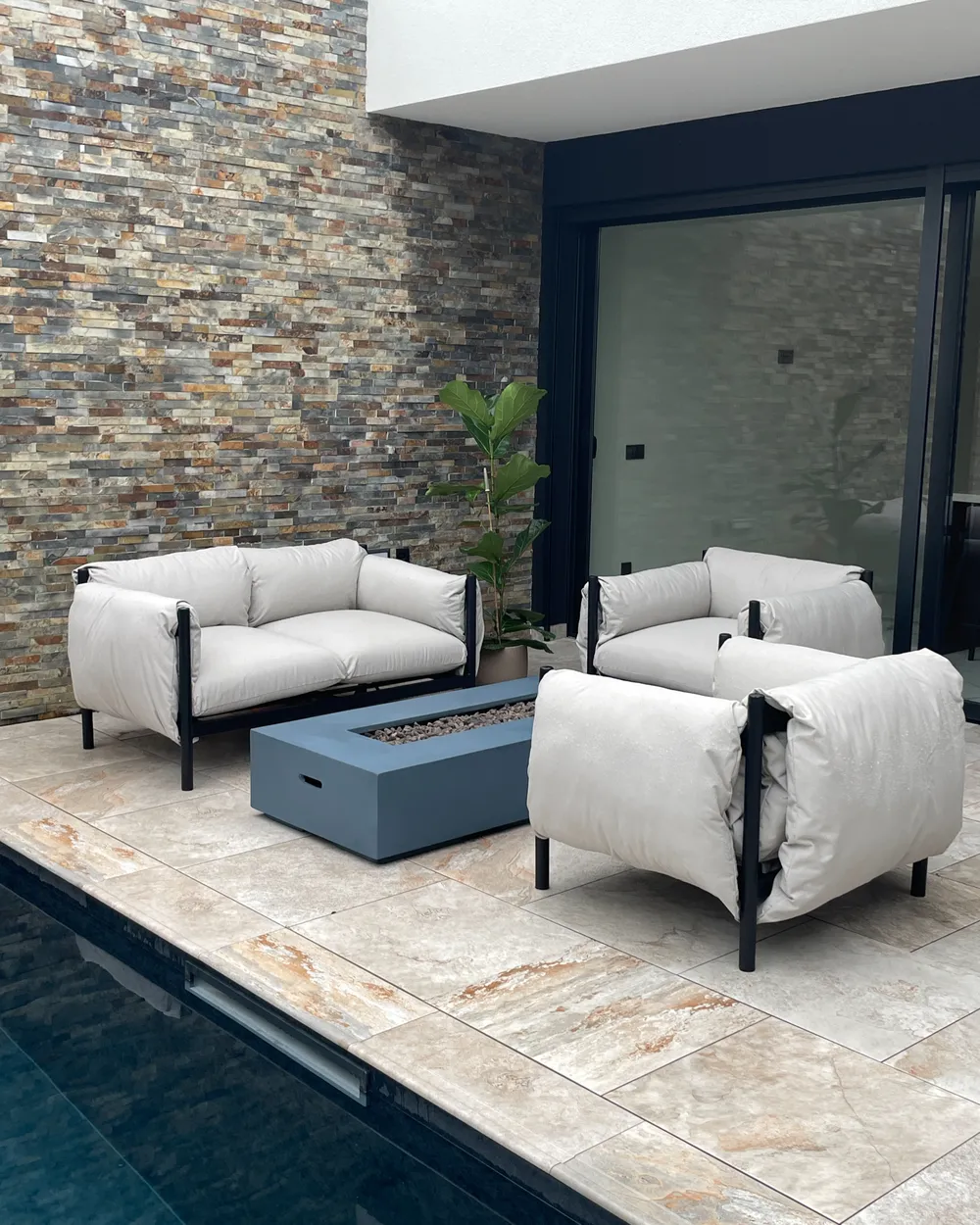 Garden Sofa Set 4 Seater ESPERIA Metal Grey_1025993