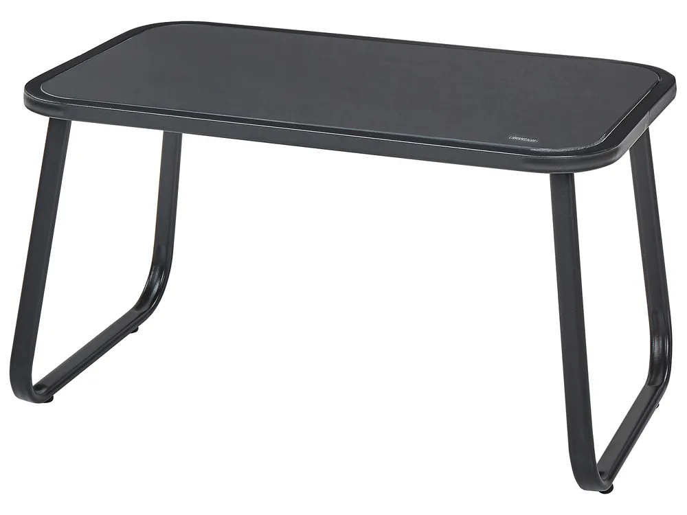 Garden Lounge Set with Table 4 Seater BARREA Metal Black_921824