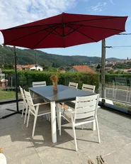 Extending Garden Dining Table PANCOLE 168/248 cm 100 cm Metal Grey_1017063