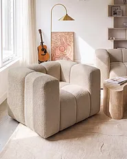 Sofagruppe 5-seters ANTOLA Bouclé Beige_1161576