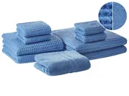Set of 9 Towels AREORA Cotton Blue_797682