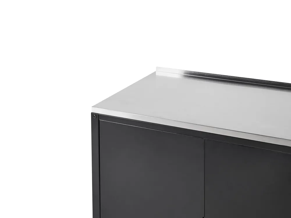 3 Piece Outdoor Kitchen Set with Sink VILAMA Black Metal_872606