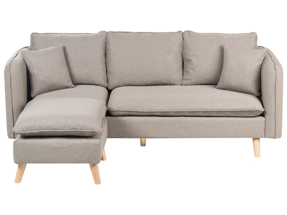 Sofa 3-seter DALVIK med fotskammel Lysebrun