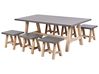 Garden Dining Set with Stools 6 Seater TONNARE Concrete Grey