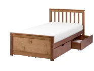 Bed with 4 Drawers OLENDON Pine Wood Brown 90 x 200 cm (EU Single)_1068447