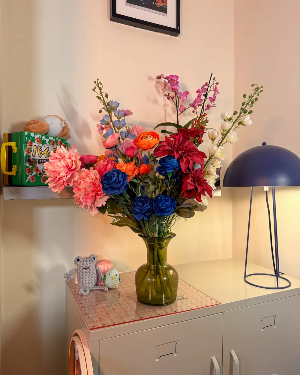 Konstgjord blomsterbukett GRADIL 75 cm Flerfärgad_1071396