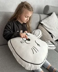 Throw Cushion KANPUR Cotton 53 x 43 cm White Hare_863460