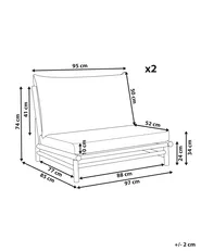 Set of 2 Garden Chairs with Cushions TODI Bamboo Off-White_872780