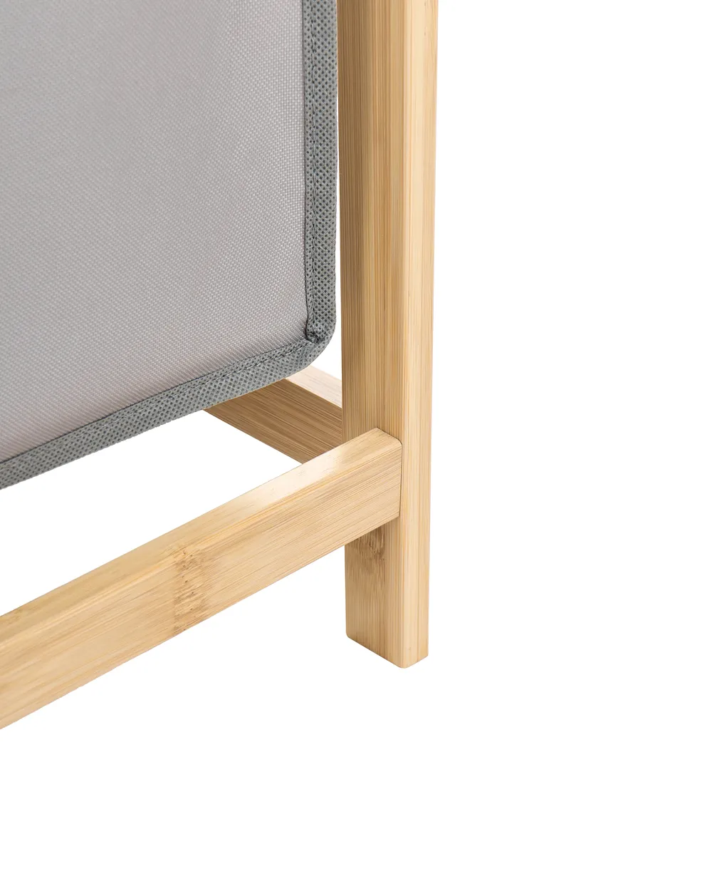 Set of 3 Laundry Baskets with Shelf TOROTAL Bamboo Light Brown/ Grey 120 L_1136254