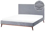 Bed Velvet BAYONNE 180 x 200 cm (EU Super King) Light Grey_1033108