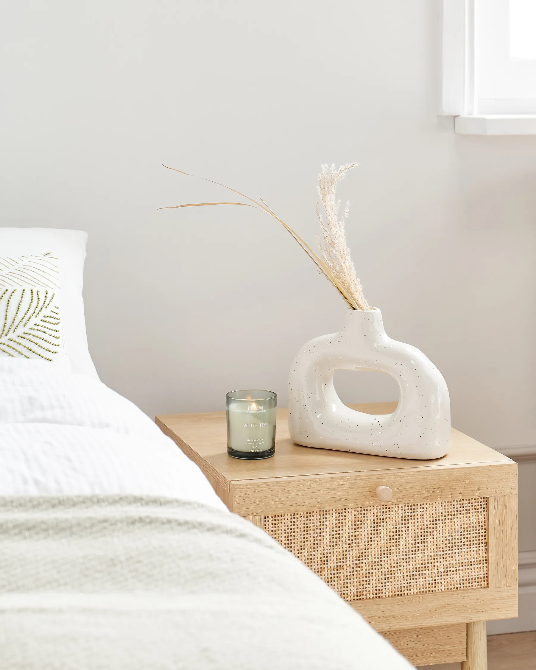 Blomstervase MOONEYE 19 cm Steintøy Off white_935230