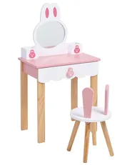 Kids Vanity Table with Chair LENAH Pink_1083557