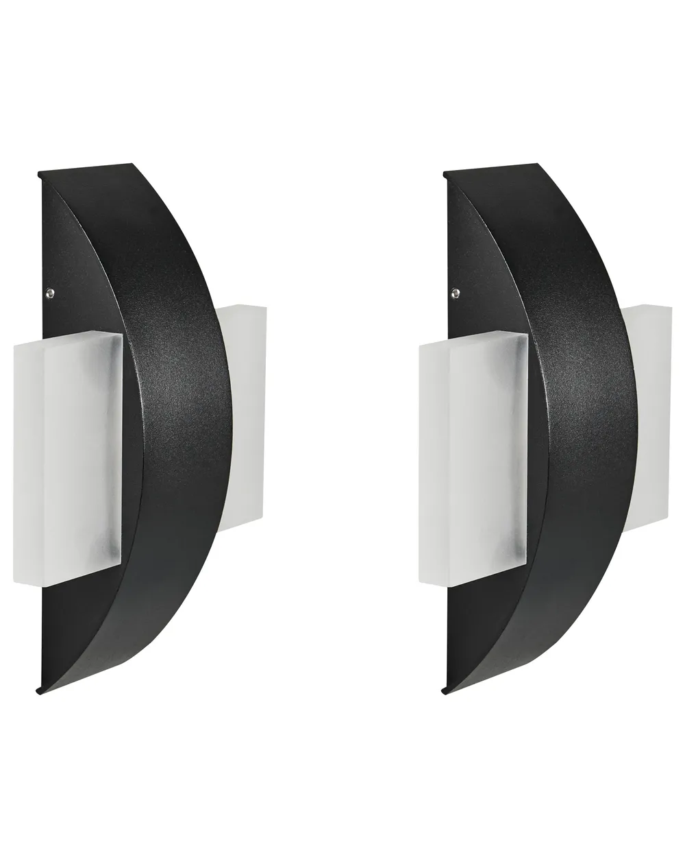 Set of 2 Outdoor LED Wall Lights LOSSIE Black
