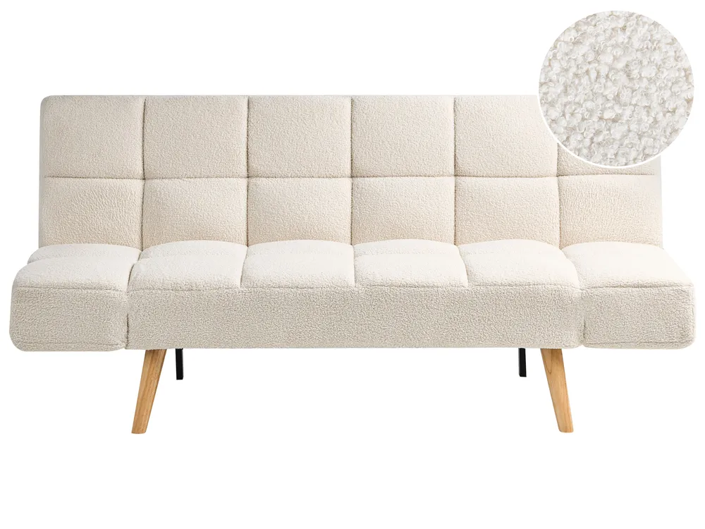 Sofa Bed 2 Seater INGARO Boucle Off-White