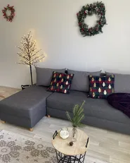 Set of 2 Decorative Cushions CUPID 45 x 45 cm Dark Green Christmas Motif_895199