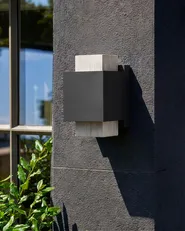 Set of 2 Outdoor LED Wall Lights TIMOK Black_1099998
