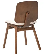 Set of 2 Dining Chairs CHARLESTON Wood Brown/ Light Beige_1071165