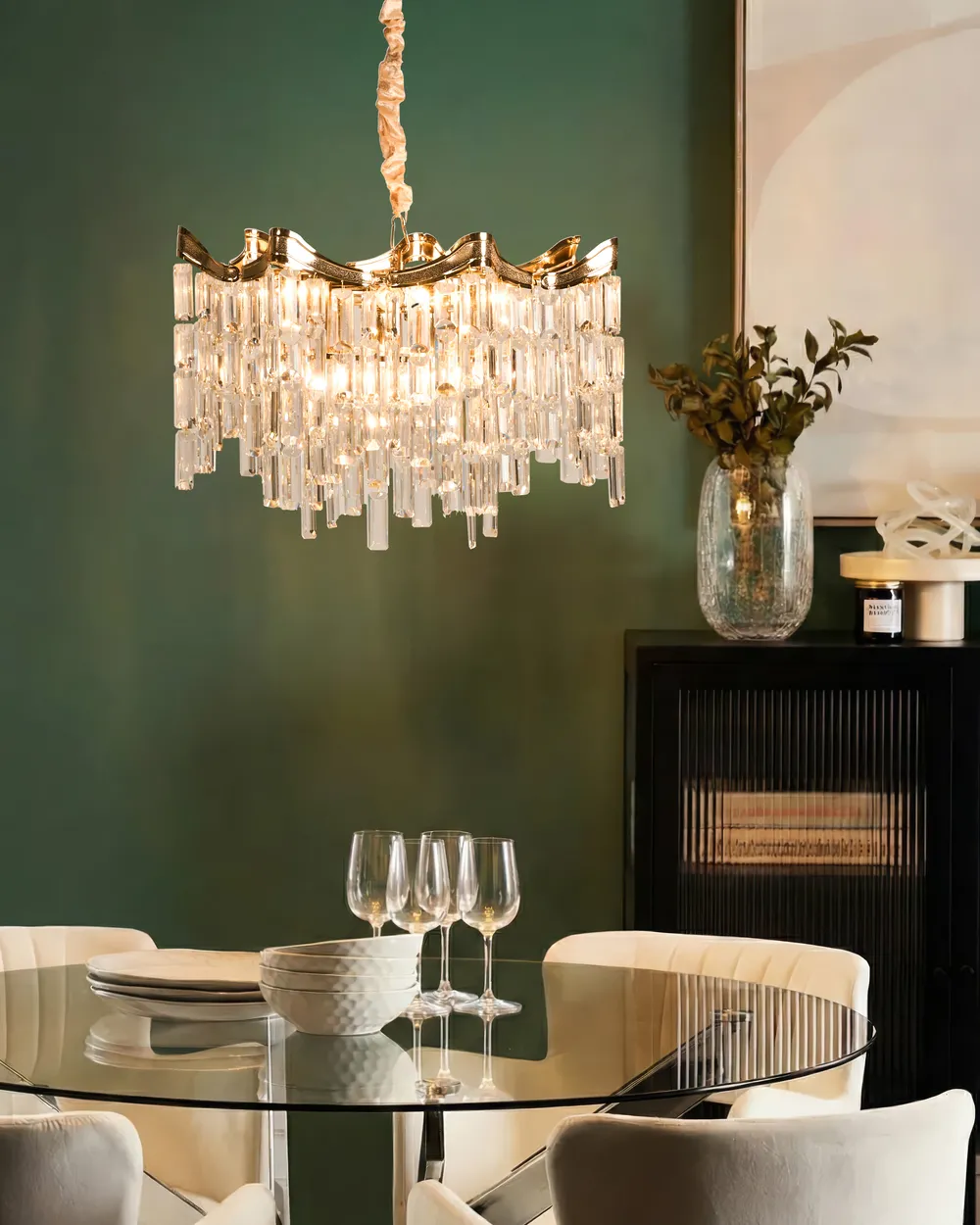Chandelier JEMNI Crystal Gold