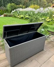 Säilytyslaatikko MODENA 155 cm 75 cm Polyrottinki Ruskeanharmaa_963560