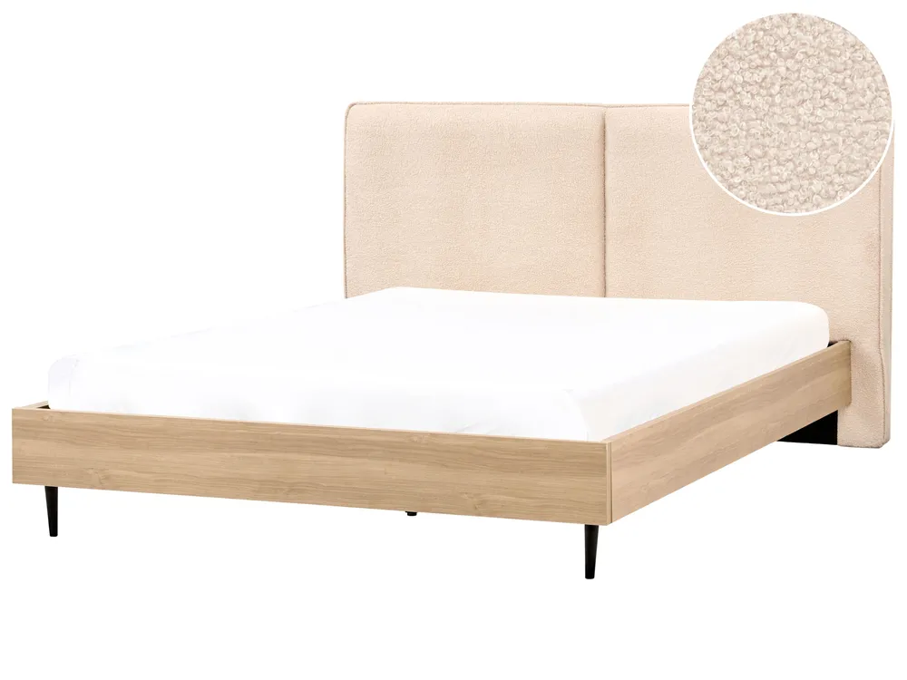 Bed Boucle IZERNORE 180 x 200 cm (EU Super King) Beige