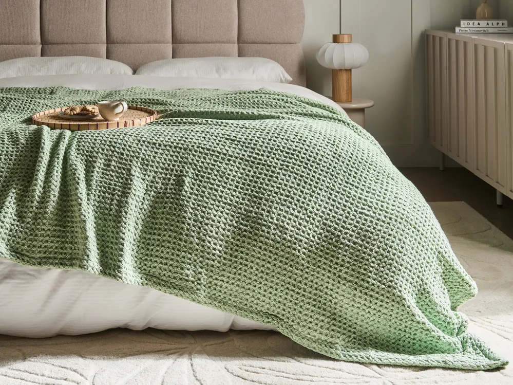 Bedspread CHAGYL Cotton 150 x 200 cm Green