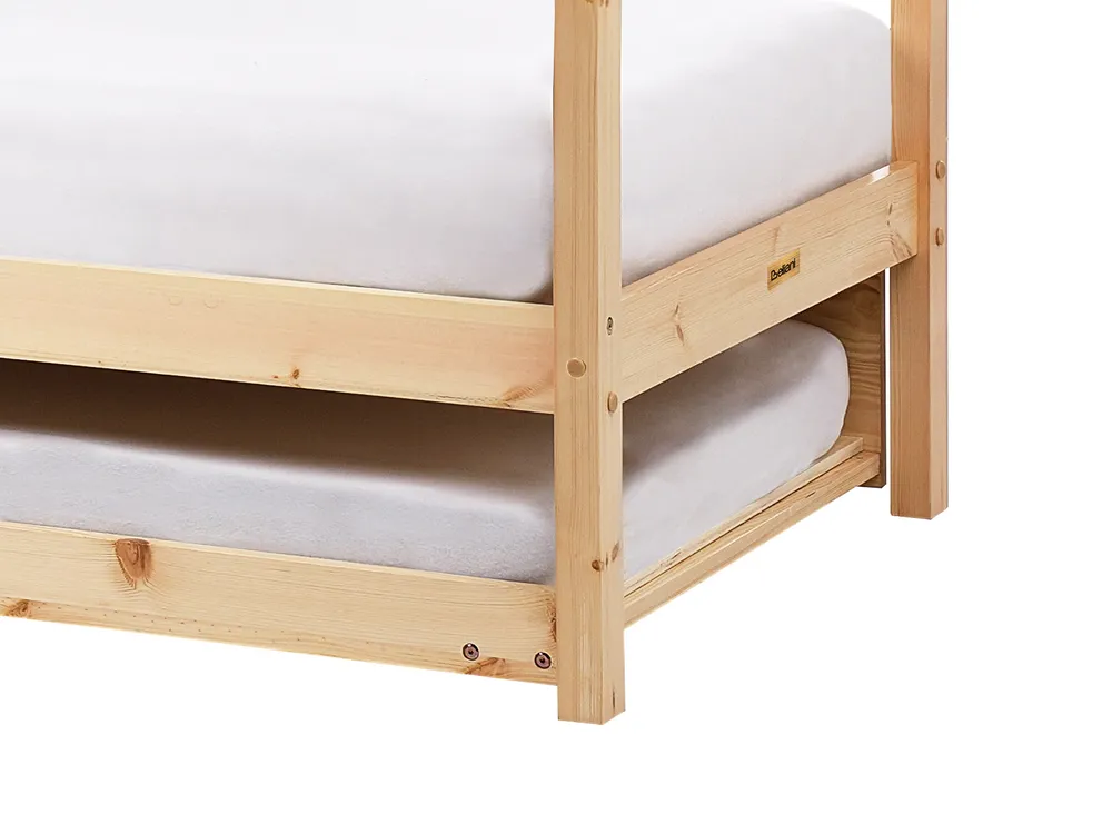 Kids Trundle Bed Pine Wood CRILLON 90 x 200 cm (EU Single) Light Brown_961897