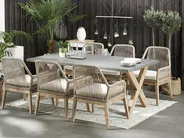 Trädgårdsmatgrupp 6-sits OLBIA med kuddar Beige_771487