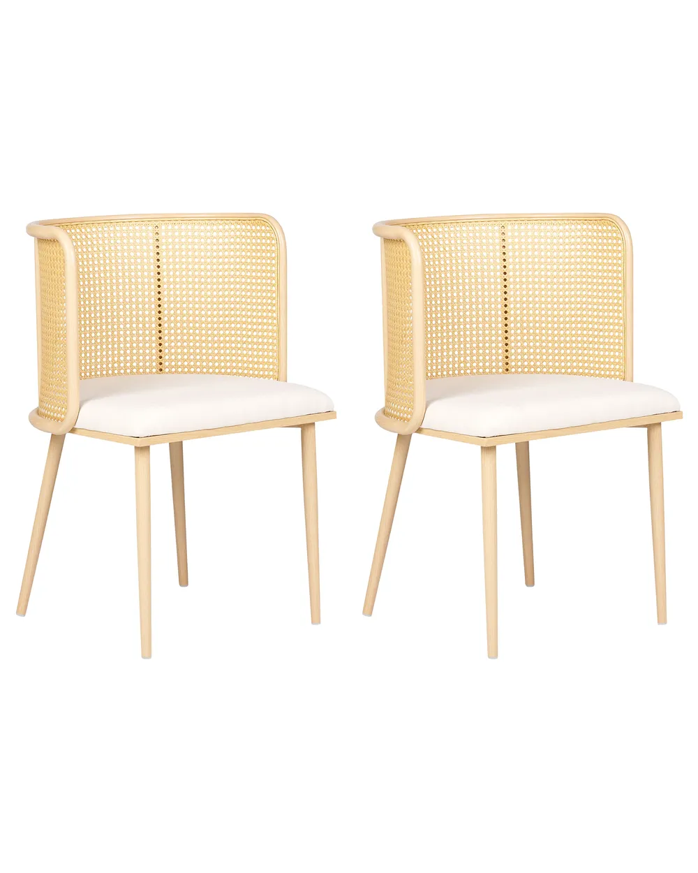 Set of 2 Dining Chairs KOBUK Metal Light Brown