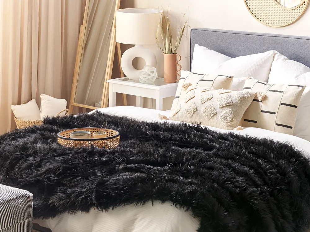 Bedspread DELICE 150 x 200 cm Black