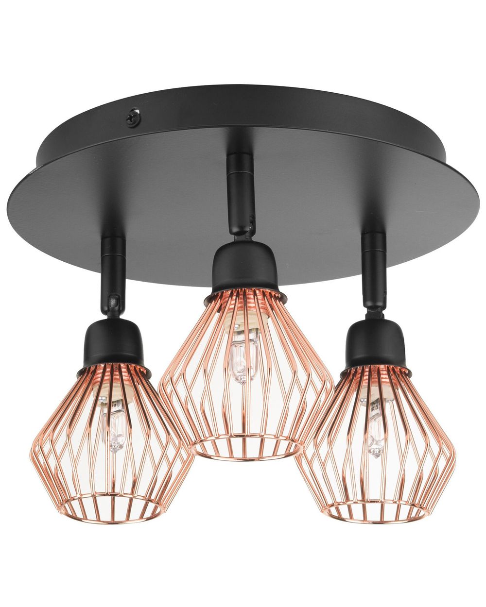 Spotlampe med 3 lys VOLGA Justerbar Metall Svart