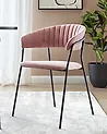 Set med 2 matstolar MARIPOSA Sammet Rosa