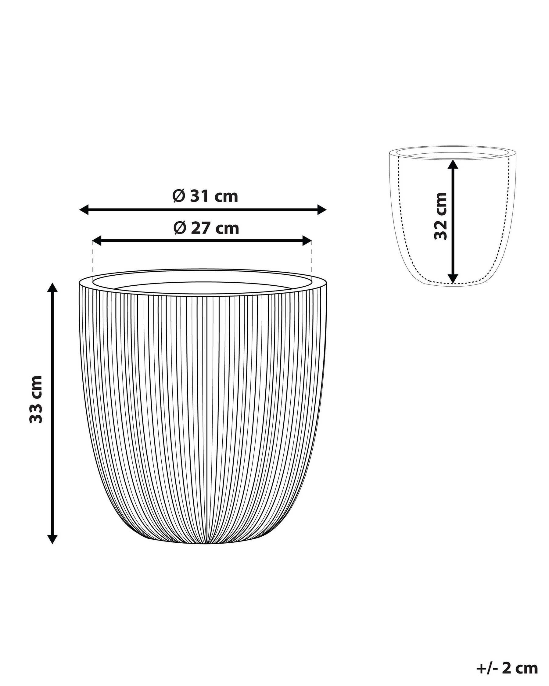 Plant Pot CHIOS 31 cm Grey_808104