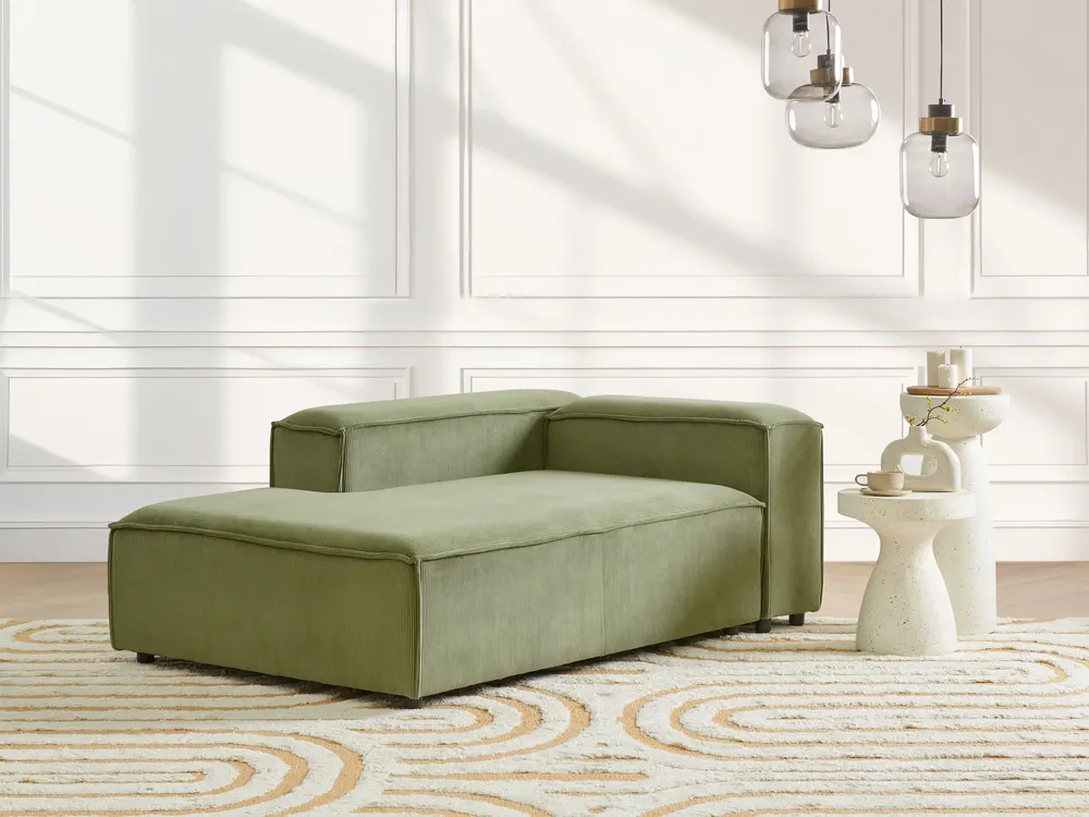 Right-Hand Chaise Longue ARDAL Corduroy Green