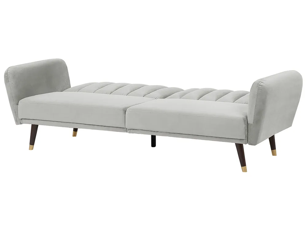 Sofa Bed 3 Seater VIMMERBY Velvet Light Grey_764232