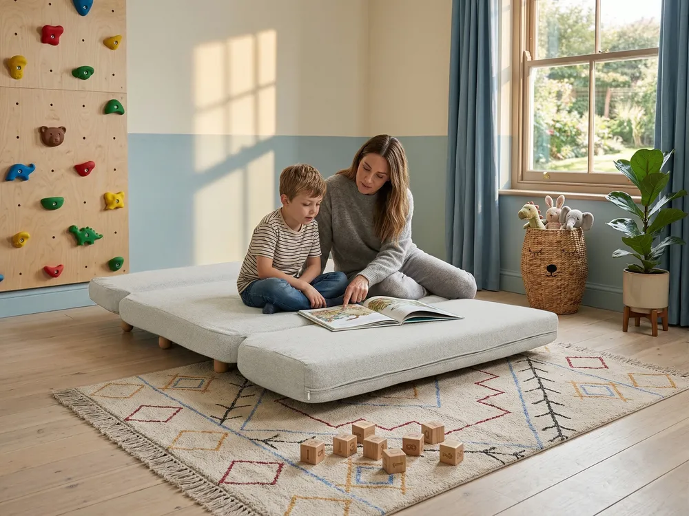 Bäddsoffa 2-sits ESBJERG Konstlinne Off-White_1059297