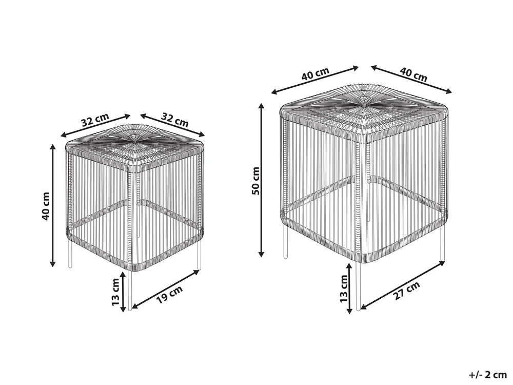 Set of 2 Coffee Tables CESENATICO Rattan Natural_873263
