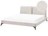 Bed Corduroy MELLE 180 x 200 cm (EU Super King) Light Beige