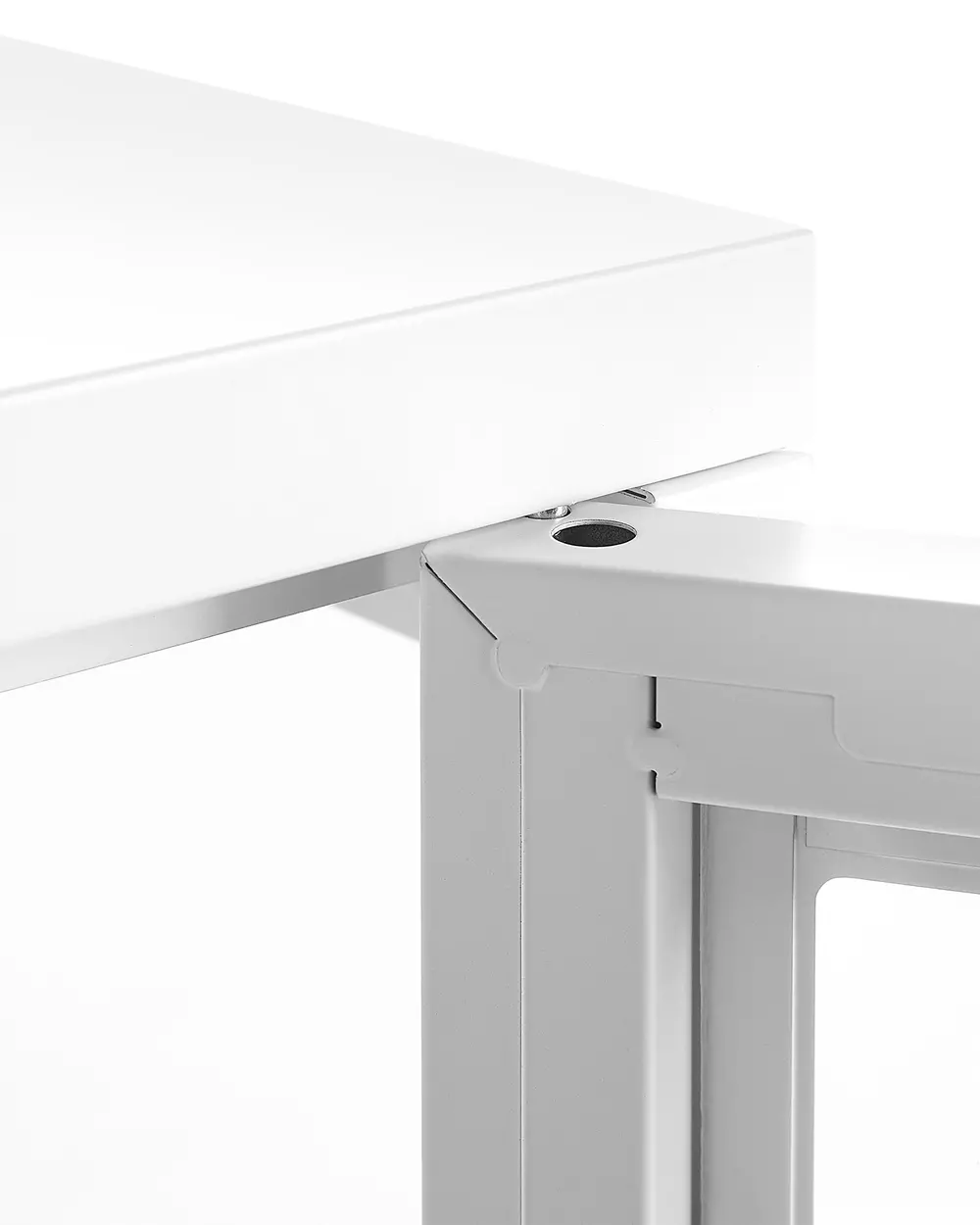 Glass Display Sideboard NEWPORT 115 cm Metal White_830345