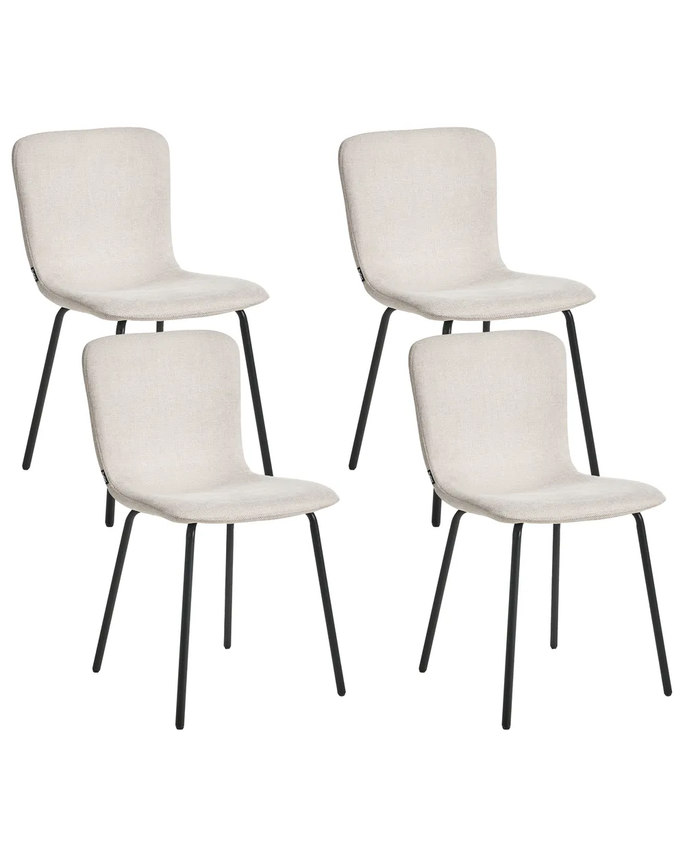 Set of 4 Dining Chairs CALDWELL Fabric Light Beige