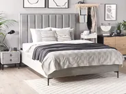 Ottoman Bed SEZANNE Velvet Light Grey 140 x 200 cm (EU Double)_800045